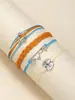 Pulsera Combinación Venta Caliente Transfronteriza de Amazon Pulsera de Ola Tejida con Cera Bohemia Traje