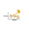 Nuevo Modelo de Henson Acero Inoxidable Puro Incrustado de Circonita Versión Extendida Rosca Interna Tornillo Perno para Cartílago de la Oreja Perno para Labio Joyería para Piercing