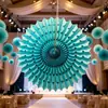 Abanico de papel de panal de fábrica con flores, para bodas, ventanas, jardín de infantes, colgante decorativo, gran actividad, manualidades de papel