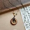 Novo Colar de Pena Antigo em Bronze Inspirado no Zen Estilo Chinês para Mulheres, Estilo Étnico Boêmio, Corrente Longa de Suéter Dupla Camada