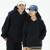 Sudadera con Capucha y Broches de Color Sólido Hombros Descubiertos para Hombres y Mujeres, Chaqueta Pulóver Casual de Moda, Personalización de Ropa de Trabajo con Logo
