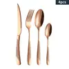 Conjunto de Talheres de Aço Inoxidável Transfronteiriço, Conjunto de Talheres Star Diamond, Faca, Garfo, Colher, Cabo Banhado a Ouro, Caixa de Presente, Conjunto de Quatro Peças para Comida Ocidental e Sobremesas