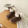 Botas de Nieve para Niños 2026 Otoño Nuevo Estilo Zapatos Grandes de Algodón para Niñas Acolchado de Terciopelo Botas de Nieve Cálidas de Algodón para Niños