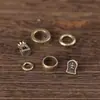 Pulseira com Fecho de Argola Corrente de Latão Estilo Xizang Acessórios para DIY com Mantra de Seis Palavras Gravado e Contas Budistas Padrão Acessórios de Pulseira Venda por Atacado