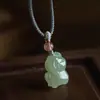 Colgante de Caballo del Zodiaco de Jade Hetian Natural Colgante de Agua Clara de Jade Hetian del Zodiaco Tridimensional con Múltiples Opciones de Cuerda para Joyería del Año del Caballo