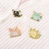 Acessórios de Broche de Liga de Esmalte Série Animal com Formato de Gato Fofo de Desenho Animado e Pequeno Monstro Atacado