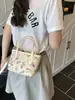 Bolsa feminina de nicho de alta qualidade transfronteiriça 2026 nova moda bolsa tiracolo estampada, bolsa de balde de mão super popular