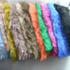 Lana Australiana Seda Brillante Lana Artificial Cachemir Jacquard Plateado Piel Sintética de Zorro Lunares Manchas Pelo Largo Tela para Ropa