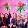 Decoração de Festa de Fim de Ano Natalino Colorida Cerâmica Seis Seções Montanha Estrela Bola de Espinhos Decoração Favo de Mel Pingente Tridimensional Ornamento Pendurado