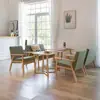Juego de mesa y sillas para tienda de té con leche, muebles sencillos para cafetería, asientos para oficina y ocio, sofá de balcón de madera maciza para dos personas para postres y recepción