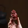 Yixing Mineral Crudo Zisha Dahongpao Dios de la Riqueza Mascota de Té Adornos Hechos a Mano para Invitar Dinero al Tesoro Mesa de Té Piezas de Mango para Juego de Té