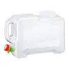 Cubo de Agua Pura para Exteriores de PC Blanco de 12 Litros Engrosado Cubo de Agua para Montar en Coche con Grifo Tanque Portátil para Almacenamiento de Agua para el Hogar