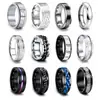 Conjunto de 12 Peças de Anéis Rotativos para Alívio de Estresse de Aço Inoxidável - Novo Estilo Europeu e Americano da Amazon - Transfronteiriço