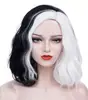 Amazon Rose Net Nuevo Transfronterizo Europeo y Americano Bruja Kuila Peluca Damas Blanco y Negro Bicolor cos Peluca Fábrica