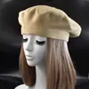Boina de Punto Caliente Rayada Elástica Transfronteriza para Mujer, Gorro de Invierno Cálido Francés