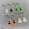 Brincos de Abóbora Qilin, Banhados a Ouro 18k, Prata Pura, com Madrepérola Branca e Ágata Vermelho-Violeta, Brincos Pendentes Qilin