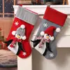 Calcetines Navideños Nuevos Transfronterizos Grises Calcetines de Pingüino Navideño Tridimensionales Decoración Calcetines Decorativos Navideños para Niños Bolsa de Regalo