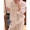 Pijama Floral con Volantes de Manga Larga para Mujer, Estilo Dulce, Nuevo Estilo Otoño 2026, Conjunto de Pantalón Largo para Casa, Adecuado para Salir