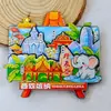 Serie YunnanAtracciones Culturales y Creativas ÚnicasXishuangbannaCiudad TurísticaSouvenirImanes de Refrigerador de Madera