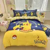 Novo conjunto de cama de quatro peças em tecido escovado, estilo cartoon fofo, para dormitório estudantil, conjunto de três peças individual, capa de edredom individual, adequado para todas as estações