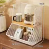 Estante de almacenamiento de escritorio para sala de estar, mueble lateral de comedor, mesa de café, organizador de tazas de café, estante de almacenamiento de juguetes y bocadillos para el hogar