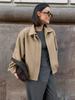 Abrigo de Lana para Mujer 2026 Otoño e Invierno Chaqueta Gruesa Caqui con Solapa Abrigo Holgado Estilo Francés para Viajar al Extranjero Ropa de Mujer