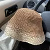Chapéu de Sol Estilo Japonês para Mulheres, Proteção Solar para Viagens de Verão, Chapéu de Pescador de Praia, Chapéu Bucket de Palha Respirável com Bloqueio de Cor