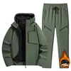 Chaqueta Gruesa Cálida con Forro Polar para Hombre Otoño e Invierno, Chaqueta de Capa Base Suave con Capucha Holgada, Traje de Pareja en Stock