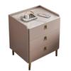 Mesita de noche Hogar Moderna Lujo Ligero Dormitorio Estante Pequeño de Almacenamiento Almacenamiento Multifuncional Tablero de Roca Mesita de Noche