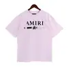 Suministro a Largo Plazo de Camisas Casuales Holgadas Unisex de Verano con Estampado de Letras en Gradiente Colorido de Marca de Moda para Hombre de Manga Corta