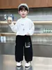 Pantalones de Forro Polar para Niños Otoño e Invierno 2025 Nuevos Elegantes Streetwear Pantalones de Chándal de Forro Polar para Niños Tendencia