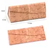 Estojo de óculos portátil multifuncional armazenamento de óculos de sol triângulo com textura de madeira dobrável estojo de óculos personalizado