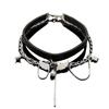 Collar con colgante de cadena de cuero con alas de diamantes de imitación y estrellas, estilo chic y elegante, de doble capa, para clavícula.