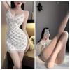 Lingerie Sexy Casal Diversão Lingerie Feminina Estilo Abstinência Pijama Curto Sexy Camisola Floral Robe 313