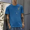 Camiseta de Manga Corta para Hombre Estilo Coreano Moderna Ajustada Cuello Redondo Verano Delgada Estampada Casual Camiseta Tops Talla Grande para Hombres
