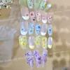 Adesivos de Unha com Flores Secas Simuladas, Populares no Xiaohongshu, Pétalas Florais de Primavera, Decalques de Unha em Relevo Florais Estilo Japonês