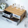 Caja de Almacenamiento de Cosméticos Escritorio de Alta Gama Tocador Lápiz Labial Lápiz para Cejas Caja de Almacenamiento Estante de Almacenamiento de Productos para el Cuidado de la Piel de Gran Capacidad