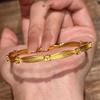 Nuevo Brazalete Abierto de Laurel Pequeño Brazalete Dorado de Osmanthus para Mujer Oro de Simulación Viento Sólido Brazalete Mismo Estilo Caperucita Roja