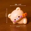 Adornos de Paisaje Micro Oso de Dibujos Animados Retro Librería Accesorios de Decoración para Casa de Muñecas DIY Adornos Pequeños de Resina para Escritorio