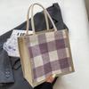 Bolso de mano de lino para mujer, bolso de mano versátil para salir, bolsa de yute vintage de lino, bolsa de compras, bolsa de regalo