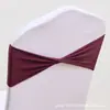 Funda para silla de hotel con lazo sin nudos, funda para silla de banquete con cinturón, cinta elástica decorativa rosa con flores para el respaldo de la silla.
