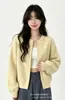 Nuevo cárdigan de punto holgado de cuello redondo con doble cremallera para otoño/invierno, estilo coreano y japonés, para mujer, chaqueta suéter corta, top casual versátil
