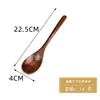 Conjunto de 6 Peças de Colheres de Madeira Natural para Cozinha, Mistura, Hashis Portáteis Estilo Japonês, Colheres, Colheres de Café, Colheres de Cabo Longo