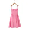 Vestido Largo Z marca Entallador de Cintura, Elegante Estilo Francés Retro Simple Romántico, Mismo Estilo que Ho, Vestido de Tirantes Spaghetti Estilo Europeo y Americano Usza