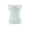 Top Tubinho Listrado Retrô com Cadarço para Verão, Top Camisole Versátil que Afina a Cintura, Top Plano com Cordão