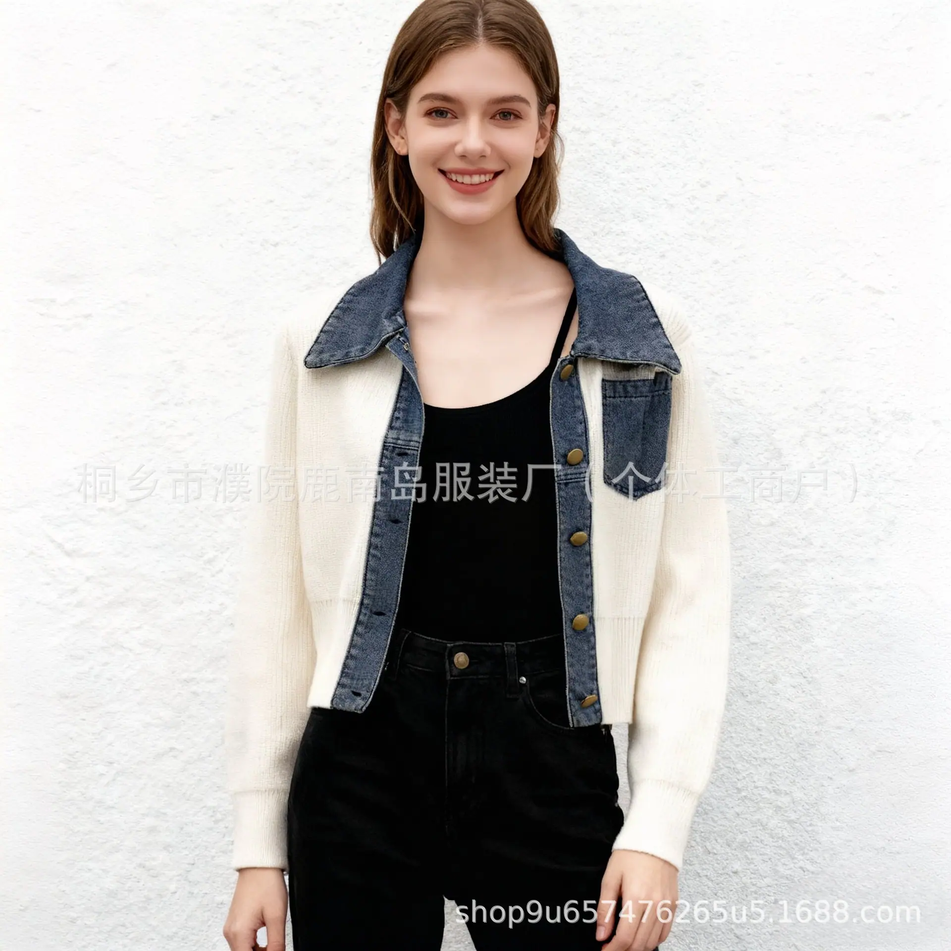 牛仔口袋开衫 (8)
