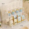 Organizador de tazas de escritorio, estante de almacenamiento para vasos de agua, caja de almacenamiento para tazas de té, adecuado para cocina, mesa de comedor, encimera y sala de estar