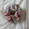 Diademas de Punto Rayadas Color Dopamina Versátiles Estilo Universitario para Chicas Scrunchies Accesorios para Cola de Caballo