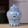 Tarro cerámico vintage azul y blanco a prueba de humedad para té tarro de té de alta gama boutique tarro de té para el hogar regalo tarro de té lote ordinario
