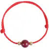 Pulseira de Fio Vermelho com Sandália Tao Zhu para o Ano do Cavalo, Pulseira Unissex com Contas da Sorte, Pulseira de Corda Lisa Fina Estilo Simples